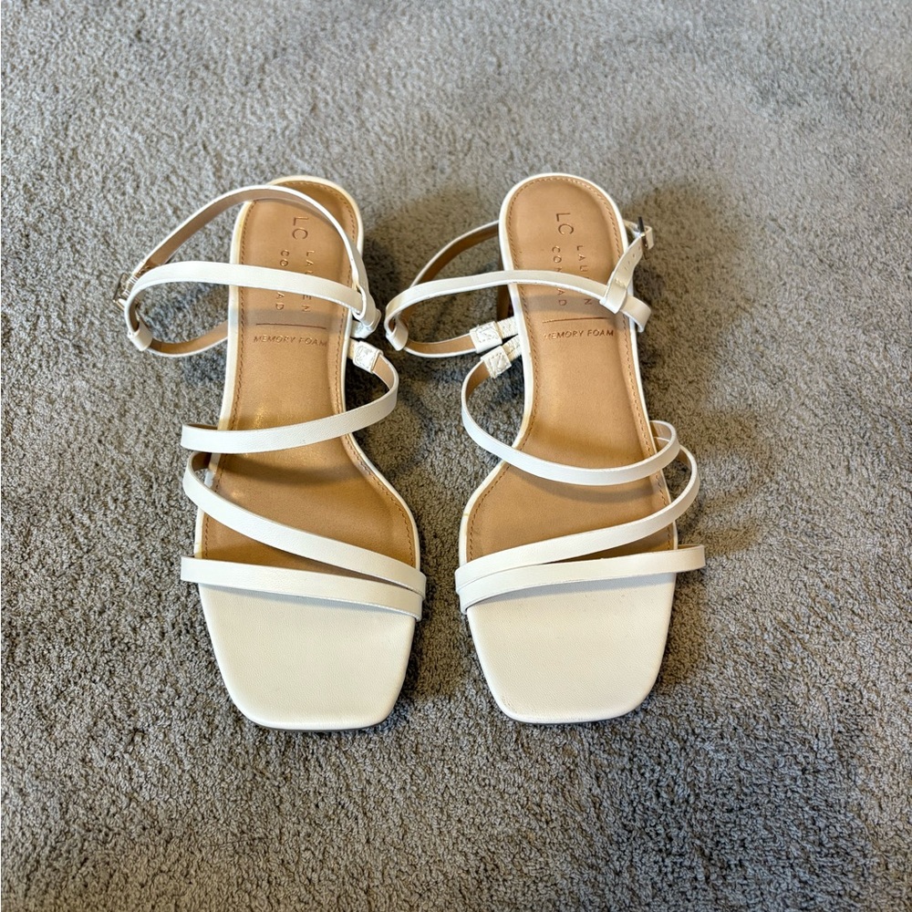 Lauren Conrad White Strappy Heels